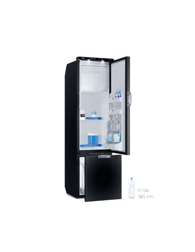 SLIM 150 V12/24V SX NEGRO (SIN ENGANCHES) PUERTA NEGRA + CONGELADOR (140L) (abertura SX desde Derec