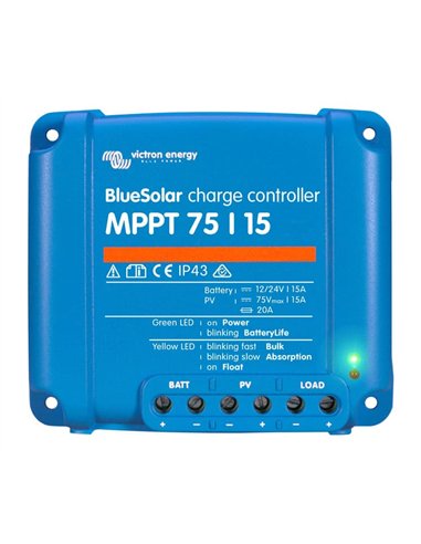 CONTROLADOR DE CARGA SOLAR VICTRON MPPT BLUE SOLAR 75/15 (12/24V-15A)