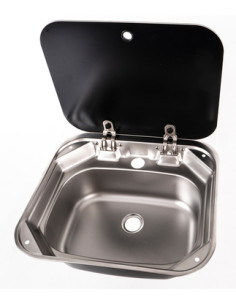 Fregadero con tapa de cristal