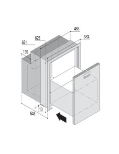 FRIGORÍFICO COMPARTIM. 90 LT ACERO INOX STEELOCK 2
