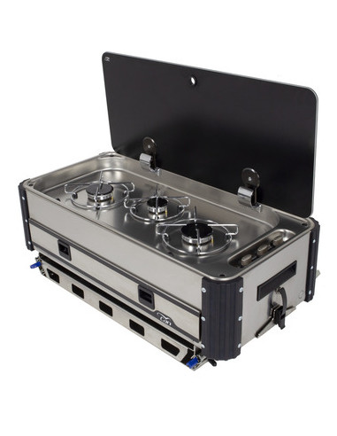 Cocina de gas extraíble 3 quemadores