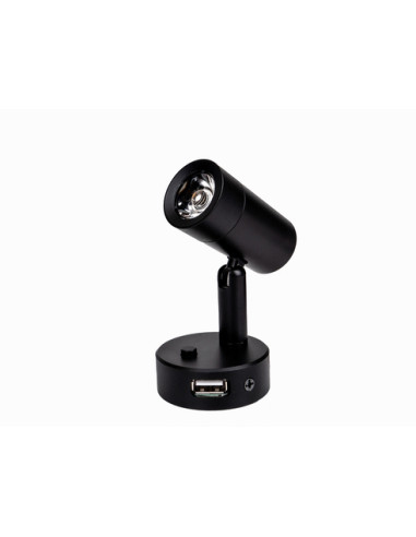 Foco LED de superficie con interruptor.